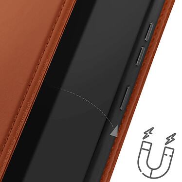 Avizar Housse pour Samsung S24 Plus et S25 Plus Cuir Véritable Porte-carte Marron Clair pas cher