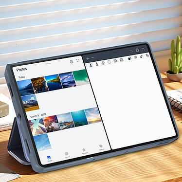 Avis Avizar Housse pour Lenovo Tab P12 Clapet Trifold Support vidéo / clavier Mise en Veille  Bleu Nuit