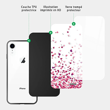 Acheter Evetane Coque en verre trempé iPhone Xr Confettis De Coeur