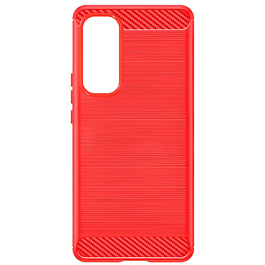 Avizar Coque pour Samsung Galaxy A55 Flexible Effet Carbone Rouge