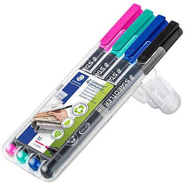 STAEDTLER Marqueur permanent 317M Lumocolor, étui de 4