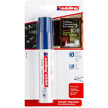 EDDING Marqueur craie liquide 4090 blister de 1 bleu 4-15 mm