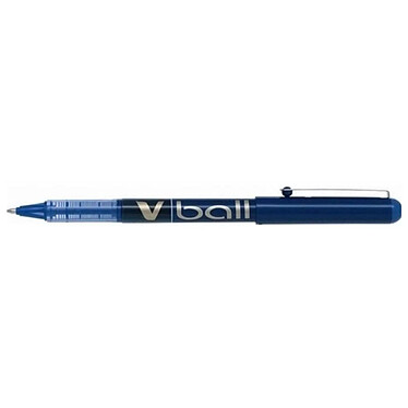 PILOT Stylo roller V Ball VB5 Encre liquide pointe métal Fine Bleu x 12