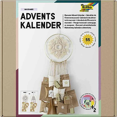 FOLIA Kit pour calendrier de l'Avent MACRAME, 55 pièces