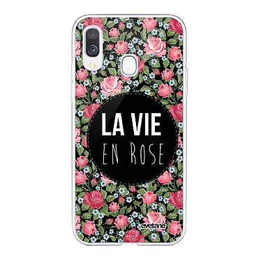 Evetane Coque Samsung Galaxy A40 360 intégrale transparente Motif La Vie en Rose Tendance