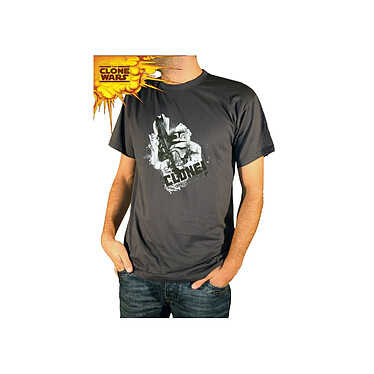 STAR WARS - T-shirt basic homme Clone Wars : Clone! with gun - Taille S