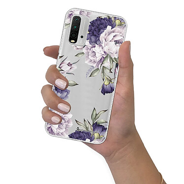 LaCoqueFrançaise Coque Xiaomi Redmi 9T 360 intégrale transparente Motif Pivoines Violettes Tendance pas cher