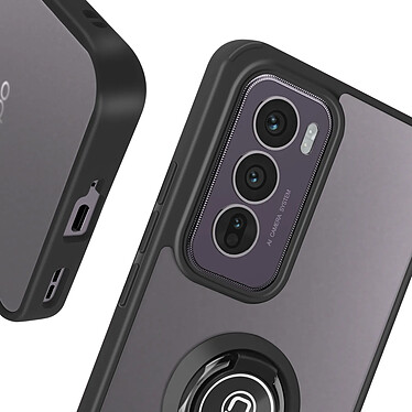 Avizar Coque pour Oppo Reno 12 Bague Métallique Support Vidéo Noir pas cher