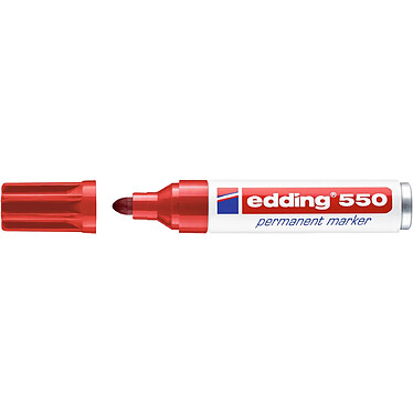 EDDING Marqueur Permanent 550 Rouge Corps Alu Pointe Large 3-4 mm