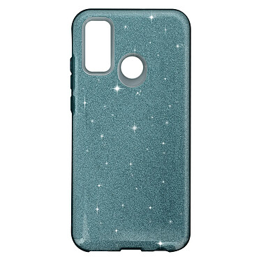 Avizar Coque Huawei P smart 2020 Paillette Amovible Silicone Semi-rigide Bleu