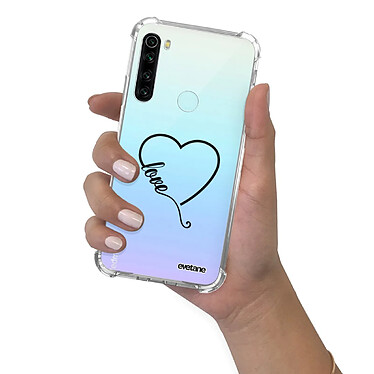 Evetane Coque Xiaomi Redmi Note 8 T anti-choc souple angles renforcés transparente Motif Coeur love pas cher