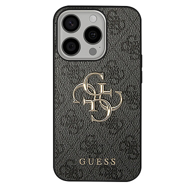 Guess Coque pour iPhone 15 Pro Découpes Précises et Bords Surélevés Noir