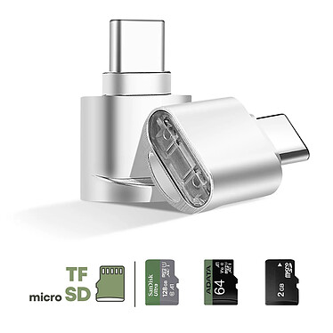 Avis Avizar Mini Lecteur Carte micro SD et TF, Adaptateur USB-C 3.1  Argent