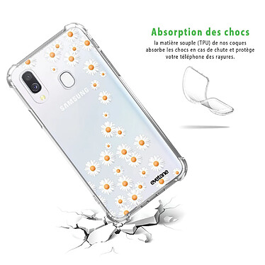 Avis Evetane Coque Samsung Galaxy A40 anti-choc souple angles renforcés transparente Motif Marguerite