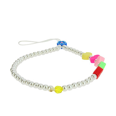 Avizar Bijou de Téléphone Bracelet 25cm Collection Lovely Blanc