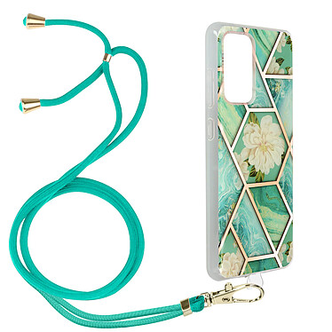 Avizar Coque Samsung A52, A52 5G et A52s Motif géométrique Cordon Amovible turquoise