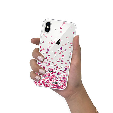 Evetane Coque iPhone X/Xs silicone transparente Motif Confettis De Coeur ultra resistant pas cher