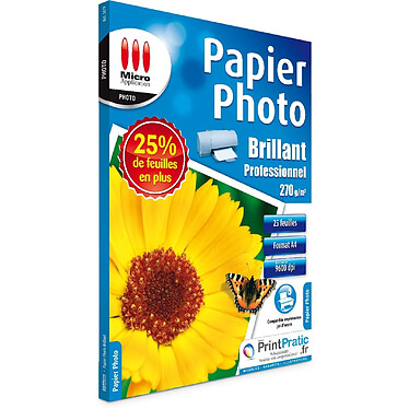 Micro Application - Pack papier photo brillant Micro Application A4