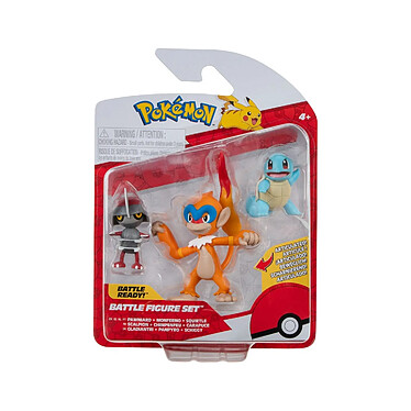 Pokémon - Pack 3 figurines Battle Figure Set Scalpion, Carapuce 1, Chimpenfeu 5 cm pas cher