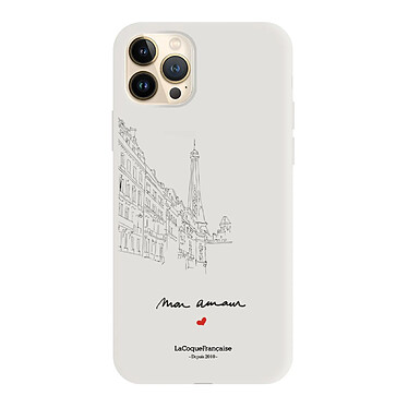 LaCoqueFrançaise Coque iPhone 13 Pro Max Silicone Liquide Douce beige Amour Parisien