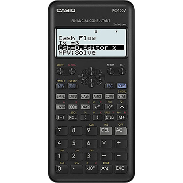 CASIO Calculatrice financière CASIOB FC-100V-2 Noir