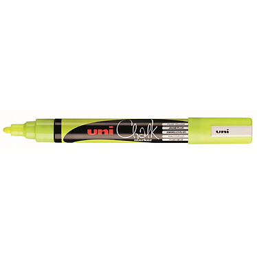 UNI-BALL Marqueur craie Pointe conique moyenne CHALK Marker PWE5M 1,8 - 2,5mm Jaune Fluo x 12