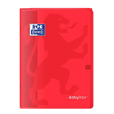 OXFORD Cahier Easybook agrafé 21x29.7cm 96 pages grands carreaux 90g rouge