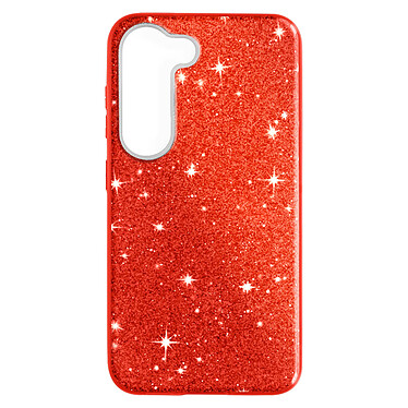 Avizar Coque Paillette pour Samsung Galaxy S23 Plus Hybride Semi-rigide  rouge