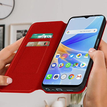 Avis Avizar Housse pour Oppo A17 Clapet Portefeuille Fonction Support Vidéo  rouge