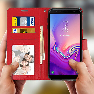 Acheter Avizar Etui folio Rouge Vintage pour Samsung Galaxy J6 Plus