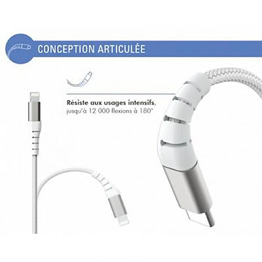 Acheter Force Power Câble Renforcé USB C/Lightning 2m 3A Blanc