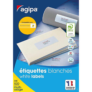 Avis AGIPA Boite de 2400 étiquettes 63,5x33,9 mm (24 x 100F A4) Multi-usage