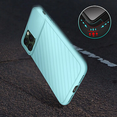 Avis Avizar Coque iPhone 11 Pro Max Protection Finition striée Cache caméra coulissant bleu