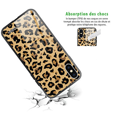 Avis Evetane Coque en verre trempé iPhone Xs Max Léopard Beige