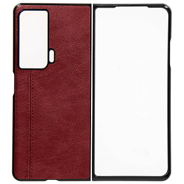 Avizar Coque pour Honor Magic Vs Aspect Cuir Rigide Design Fin  Rouge