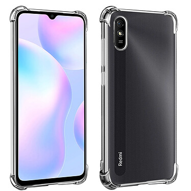 Avizar Coque Xiaomi Redmi 9A Flexible Antichoc Coins Bumper Transparent