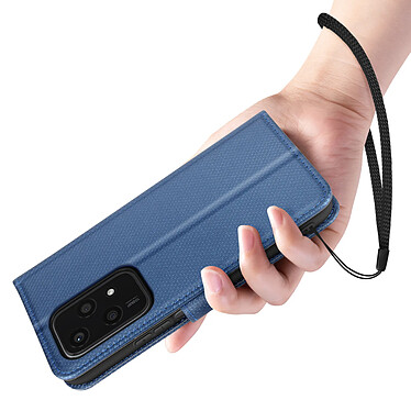 Acheter Avizar Étui pour Honor 200 Lite Portefeuille Support Vidéo Motif Croisillon Bleu