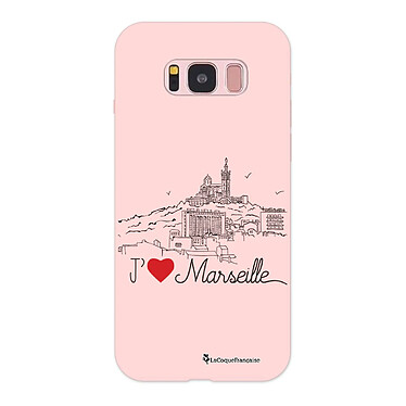 LaCoqueFrançaise Coque Samsung Galaxy S8 Silicone Liquide Douce rose pâle J'aime Marseille