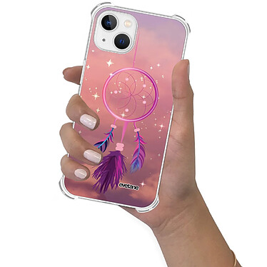 Evetane Coque iPhone 13 Mini anti-choc souple angles renforcés transparente Motif Attrape rêve rose pas cher