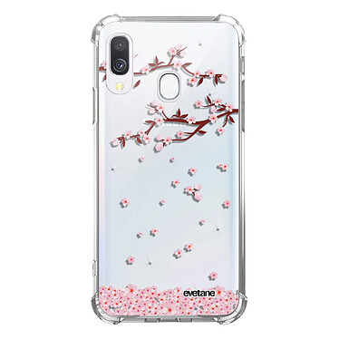 Evetane Coque Samsung Galaxy A40 anti-choc souple angles renforcés transparente Motif Chute De Fleurs