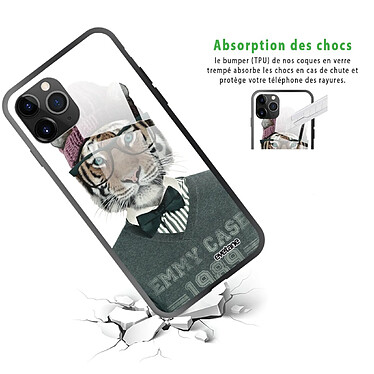 Avis Evetane Coque en verre trempé iPhone 11 Pro Max Tigre Fashion