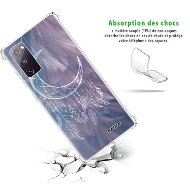 Avis Evetane Coque Samsung Galaxy S20 FE anti-choc souple angles renforcés transparente Motif Lune Attrape Rêve