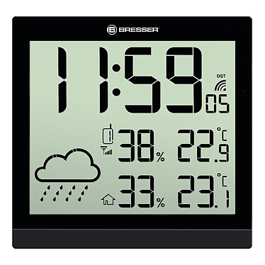 Avis Bresser Horloge Murale Noire Avec Grand écran Lcd Et Prévisions Météos 24h BRE_7004404-BK