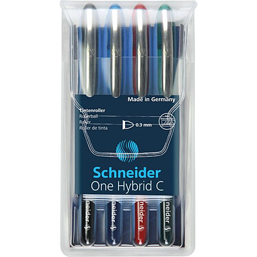 SCHNEIDER Roller à encre One Hybrid C Pte Conique 03 Pochette 4 assorti