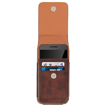 Avizar Housse Etui Ceinture Vertical Cuir Smartphone Taille XL - Marron pas cher