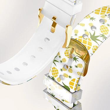 Avizar Bracelet pour Apple Watch 41 / 40 / 38 mm Silicone à Motif Ananas Jaune pas cher