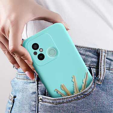 Avizar Coque pour Xiaomi Redmi 12C Silicone Semi-rigide Finition Douce au Toucher Fine  Turquoise pas cher