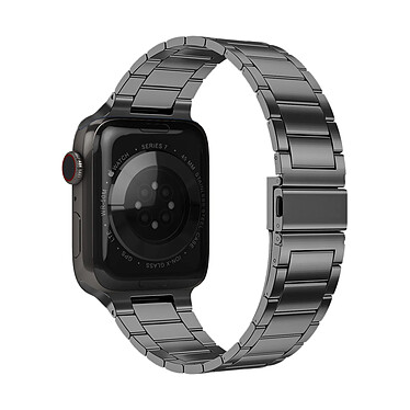 Avizar Bracelet pour Apple Watch 41mm et 40mm et 38 mm Maillons en Acier Inoxydable a Boucle Papillon  Gris foncé