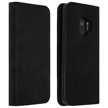 Avizar Housse Galaxy S9 Étui Porte-cartes Fonction Support Coque Silicone Gel noir