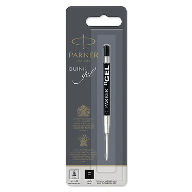 PARKER Recharge gel Quink pour Stylo bille - Pointe fine - Noir